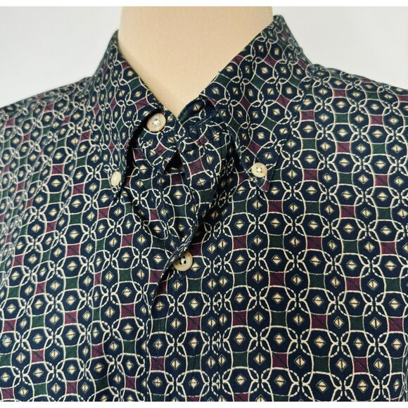 Enro Mens XX Large 100% Cotton Long Sleeve Button-Down Shirt XXL Geometric Print - Picture 4 of 11